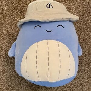 Squishmallows 16 Inch Samir The Blue Whale With Sailor Hat Christmas 2024 NWT